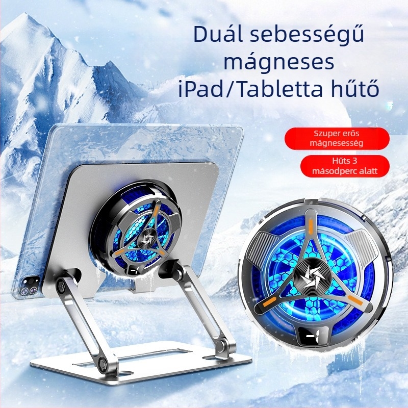 Tablettahűtő állvány TYPE-C interfésszel, szilárdtest hűtőanyag, ABS ház, vezetékes csatlakozás, kompatibilis tabletekkel/iPad-dal.