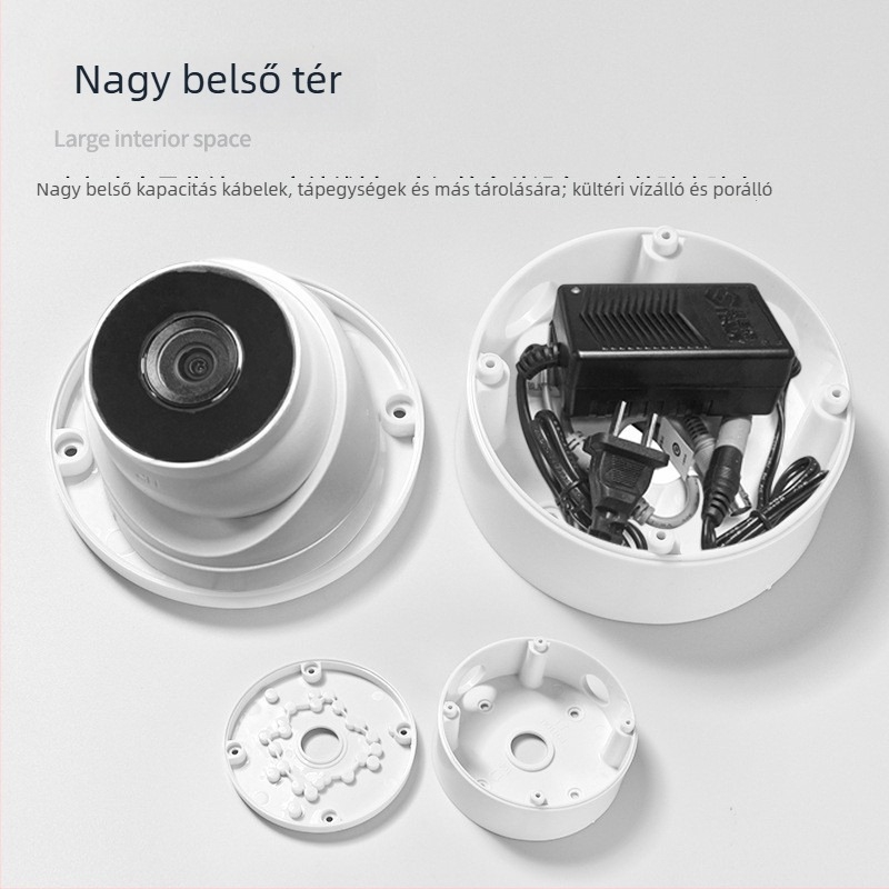 ABS műanyag félgömbös mennyezeti szerelő kamera megfigyelő rendszerekhez, alaplappal és kábelkezelő dobozzal