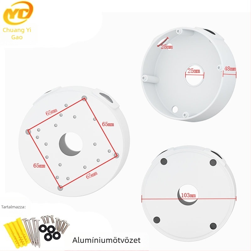 ABS műanyag félgömbös mennyezeti szerelő kamera megfigyelő rendszerekhez, alaplappal és kábelkezelő dobozzal
