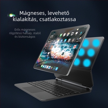 Apple iPad Pro 11/12.9 és iPad Air 11 hüvelykeshez mágneses lebegő Bluetooth billentyűzet érintéses vezérléssel
