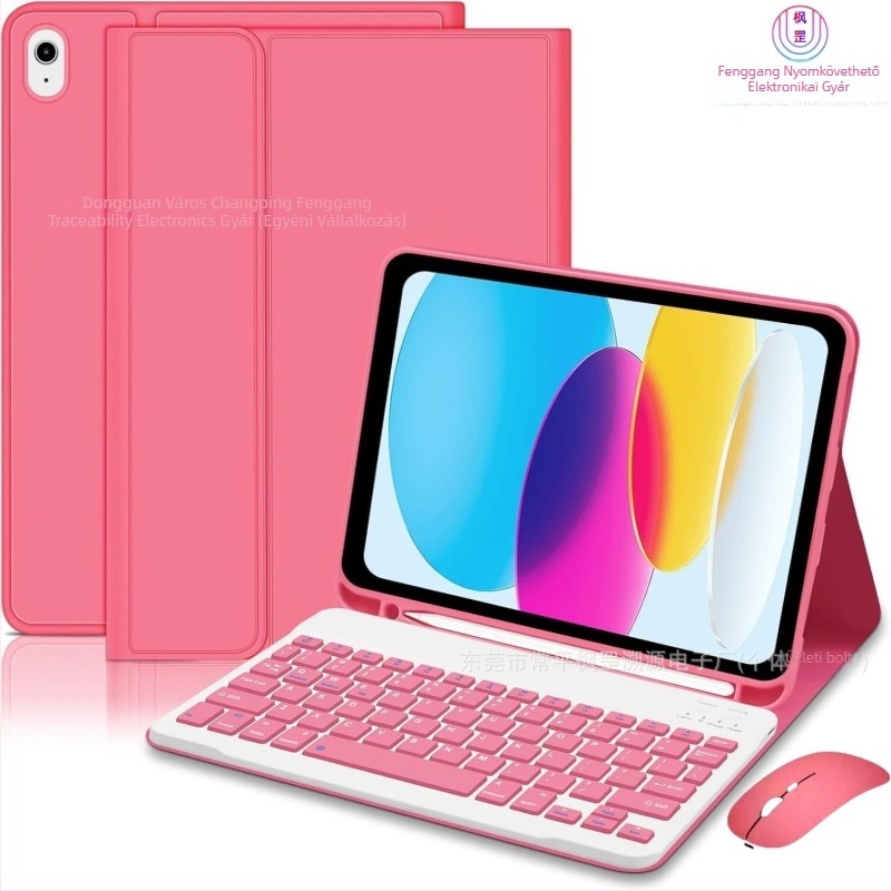 iPad 11. gen A16 bőr kivitelű védőtok mágneses Bluetooth billentyűzettel