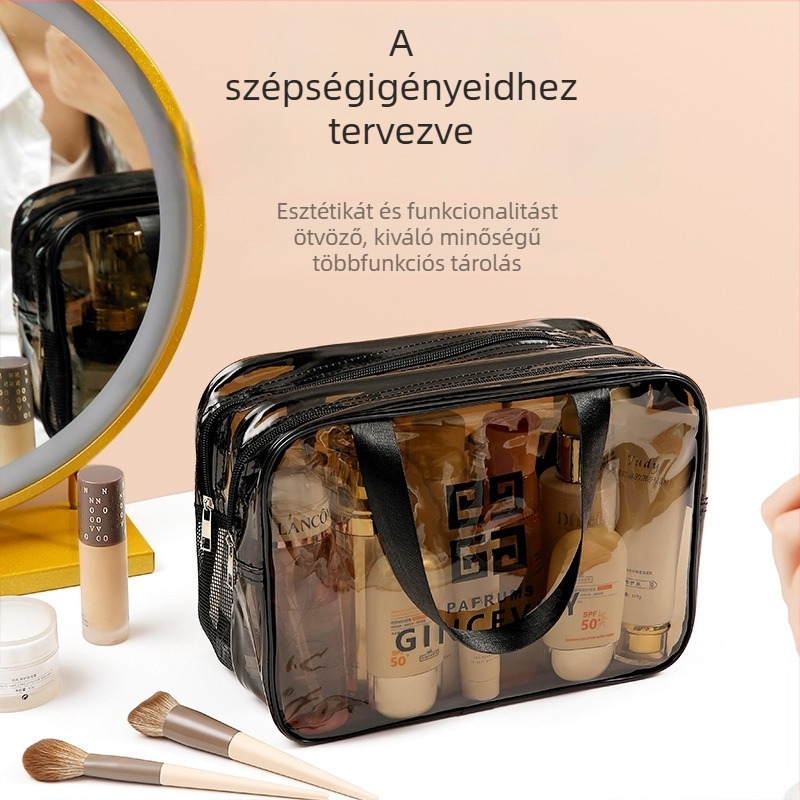 Kozmetikai táska P3959, PU anyag, vízálló, formája kézitáska, stílus modern és minimalist