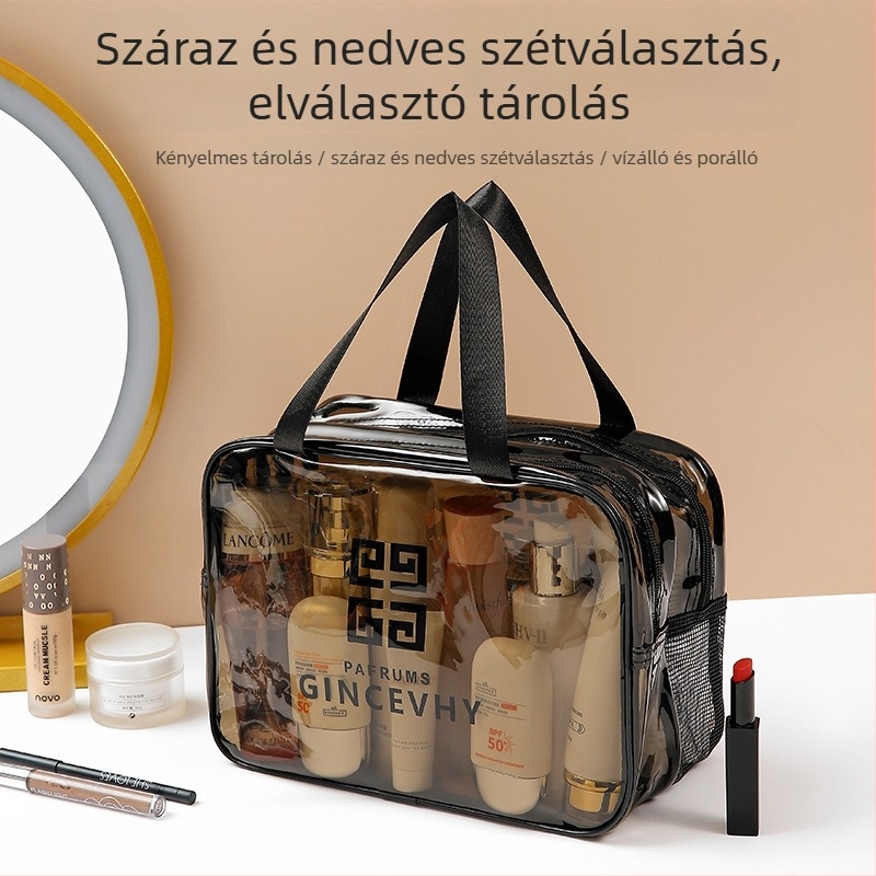 Kozmetikai táska P3959, PU anyag, vízálló, formája kézitáska, stílus modern és minimalist