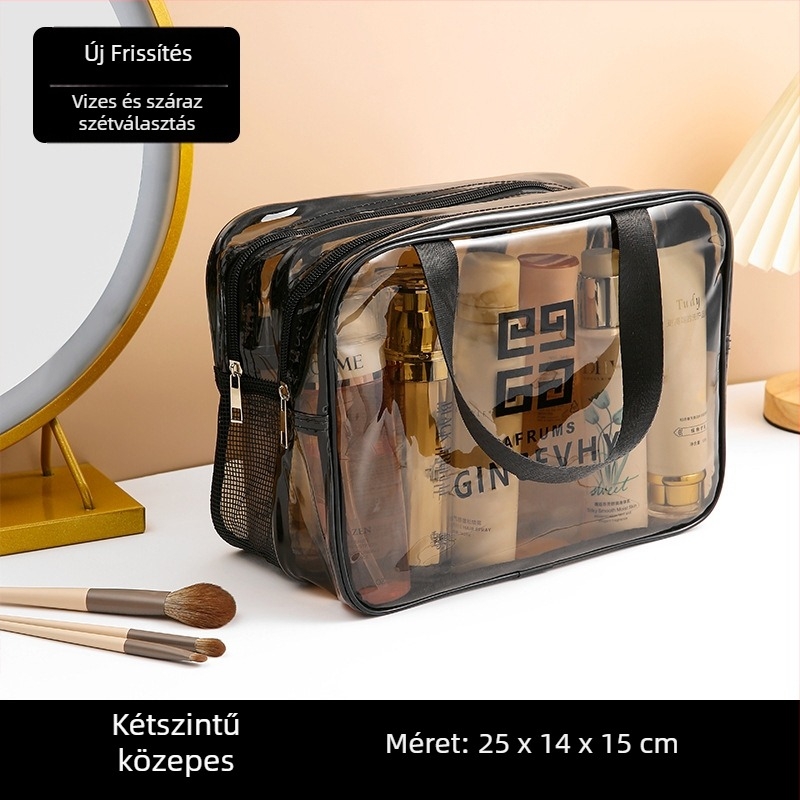 Kozmetikai táska P3959, PU anyag, vízálló, formája kézitáska, stílus modern és minimalist