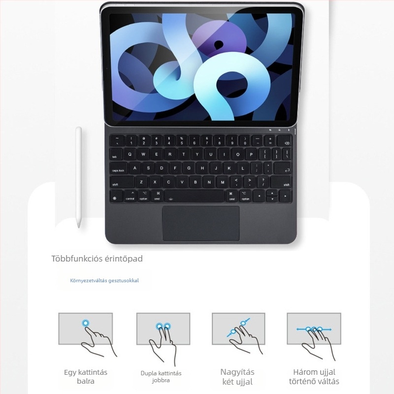Mágneses Bluetooth billentyűzet tok iPad Pro 11 hüvelyk és 10,9 hüvelyk tabletákhoz