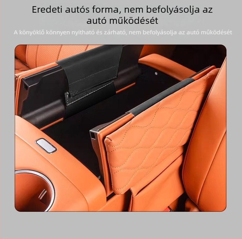 Bőr középső kartámasz fedél emelő párnával, S07 23–26 modellhez, sötétkék