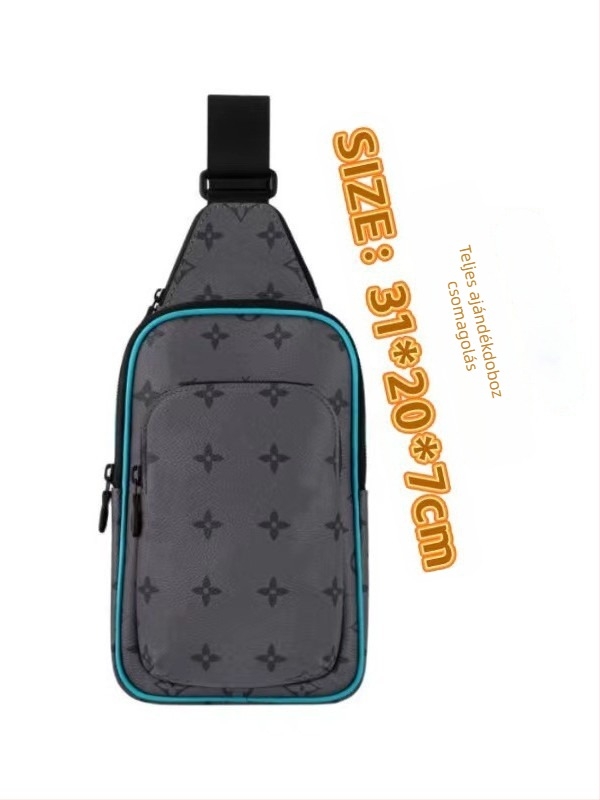 Férfi mellkas táska - Street Fashion PVC, vízálló, bővíthető, vászon bélés, nagy kapacitás