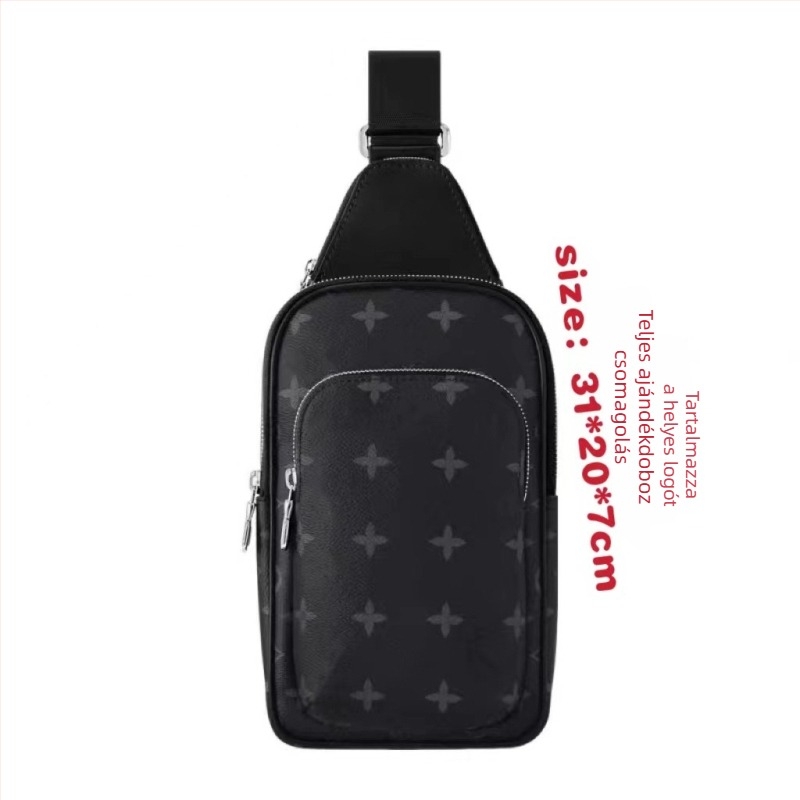 Férfi mellkas táska - Street Fashion PVC, vízálló, bővíthető, vászon bélés, nagy kapacitás