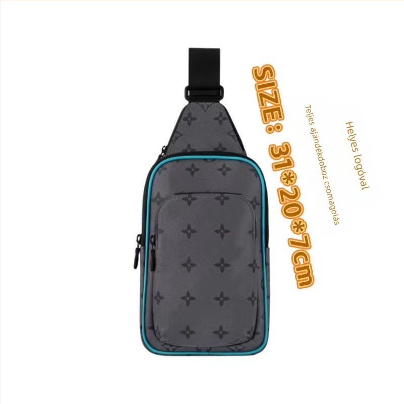 Férfi mellkas táska - Street Fashion PVC, vízálló, bővíthető, vászon bélés, nagy kapacitás