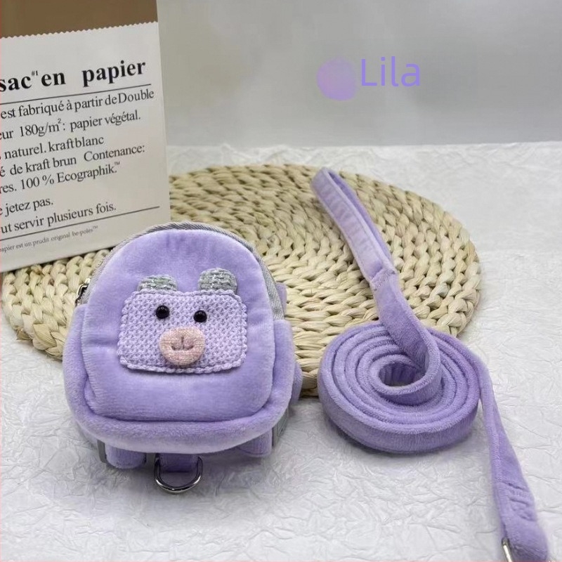 Kutyapóráz pénztárcával és I-alakú macska pórázzal, hátizsákkal, kisméretű ebeknek (Teddy, Bichon)