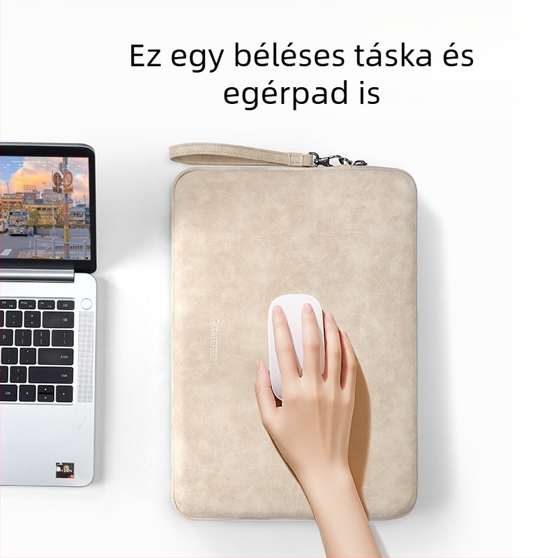 Tykson 14 hüvelykes laptop tok PU külsővel és poliészter-pamut béléssel, kompatibil Huawei, Apple MacBook Air, Lenovo, Xiaomi, városi minimalizmus, uniszex