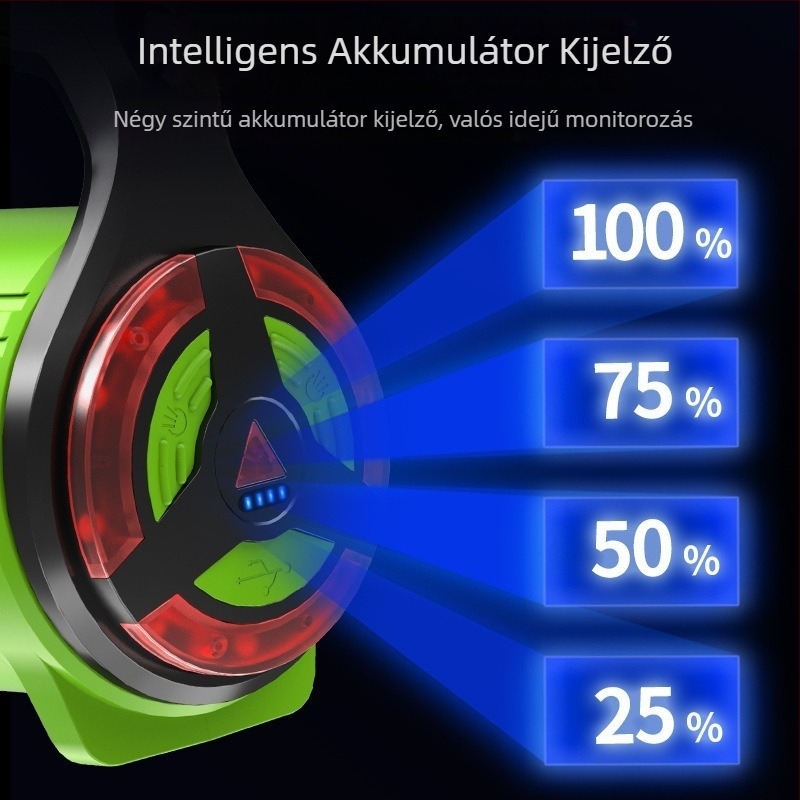 Hengyu 881 hordozható LED zseblámpa, ABS ház, 30W, 9600mAh, újratölthető, hatótávolság ≥500 m