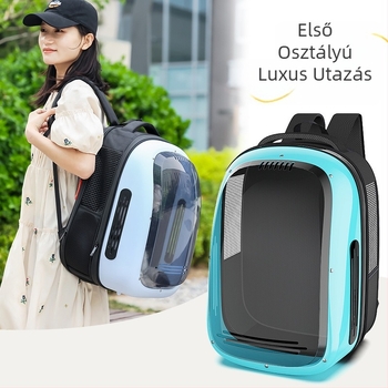 Űr kapszula alakú macska táska, lélegző, hordozható és összecsukható, nagy kapacitású (Poliészter; kemény hordozó; Állat táska)