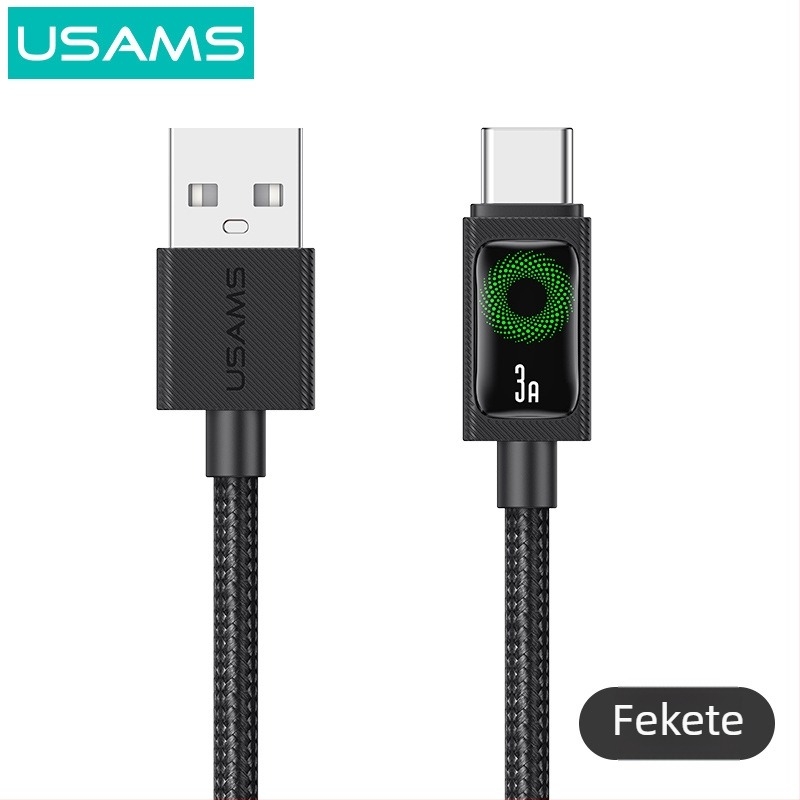 USB-C töltőkábel, fonott kivitel, 60W PD gyorstöltés, hossz 1–2 m