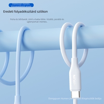 Szilikon gyors töltő adatkábel Lightning- és Type-C-gyorstöltéssel, automatikus kikapcsolás, kimenet 60–66W, FCP protokoll, TPE anyag