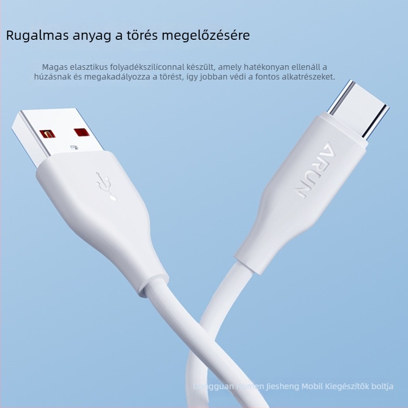 Szilikon gyors töltő adatkábel Lightning- és Type-C-gyorstöltéssel, automatikus kikapcsolás, kimenet 60–66W, FCP protokoll, TPE anyag