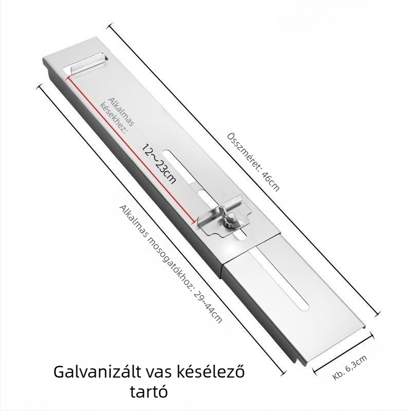 Rozsdamentes acél késélező állvány, állítható mosogató tartóval, univerzális használat, Xu Niu márka, 2024-ben piacra dobva.