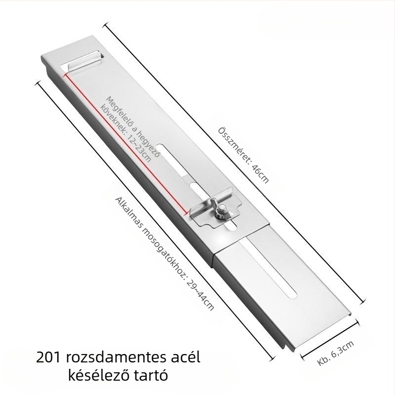 Rozsdamentes acél késélező állvány, állítható mosogató tartóval, univerzális használat, Xu Niu márka, 2024-ben piacra dobva.