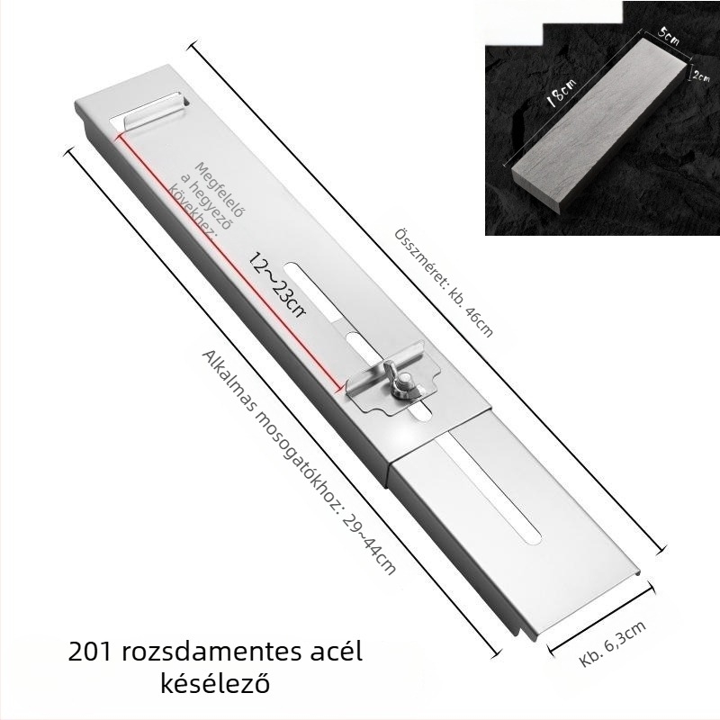 Rozsdamentes acél késélező állvány, állítható mosogató tartóval, univerzális használat, Xu Niu márka, 2024-ben piacra dobva.