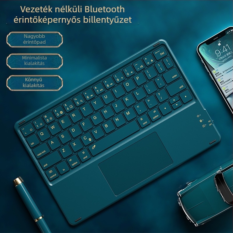 Bluetooth billentyűzet, 64 gomb, ABS anyag, vezeték nélküli, háttérvilágítás nélkül