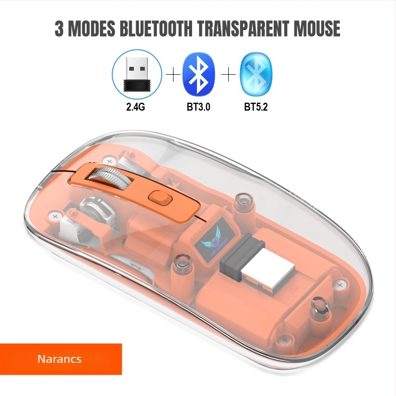 Vezeték nélküli egér T7 — 2400 DPI, 4 gomb, Bluetooth 2.4 GHz, 10 m hatótáv, újratölthető