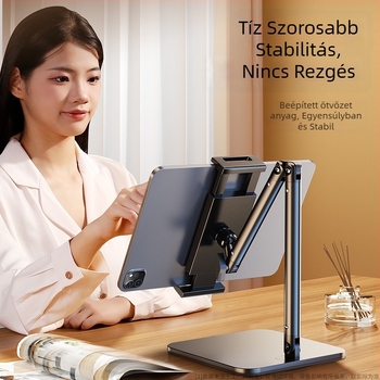 Tablettatartó konzolos kar ágyhoz, asztali selfie/streaming állvány, 1 kg, 2024 új modell