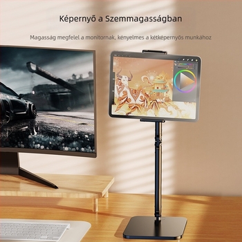 Tablettatartó konzolos kar ágyhoz, asztali selfie/streaming állvány, 1 kg, 2024 új modell