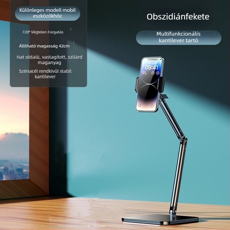 Tablettatartó konzolos kar ágyhoz, asztali selfie/streaming állvány, 1 kg, 2024 új modell