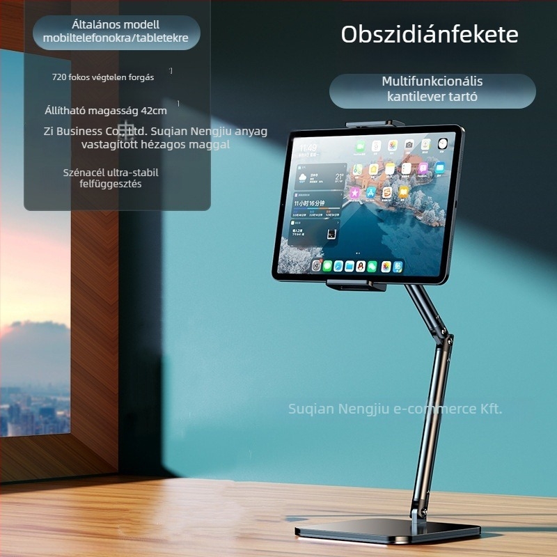 Tablettatartó konzolos kar ágyhoz, asztali selfie/streaming állvány, 1 kg, 2024 új modell