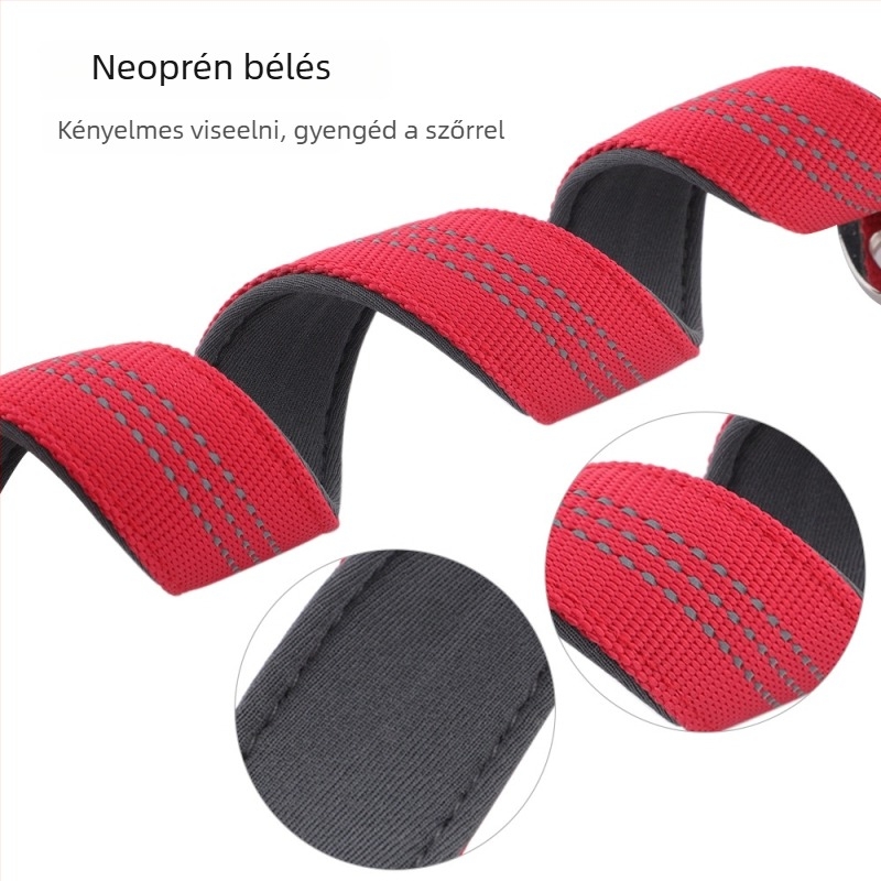 Neoprén kutyanyakörv, állítható, anti-fulladás, fényvisszaverő, INS stílus