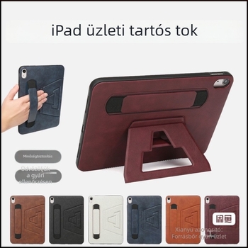 Bőrtok Apple iPad 10. generációjához, 10,9 hüvelyk, üzleti stílus, ütésálló, állvánnyal és kétoldalas kéztámasz