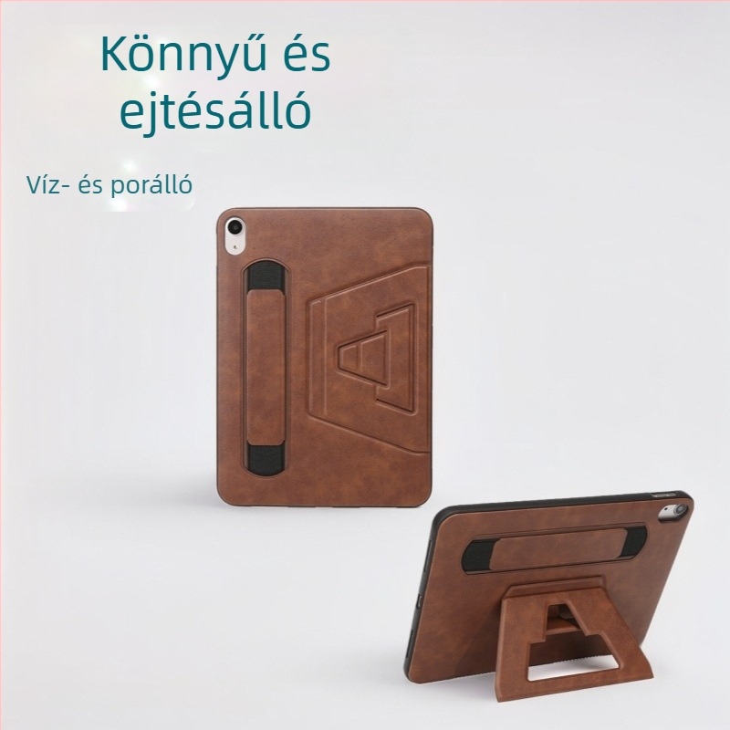 Bőrtok Apple iPad 10. generációjához, 10,9 hüvelyk, üzleti stílus, ütésálló, állvánnyal és kétoldalas kéztámasz