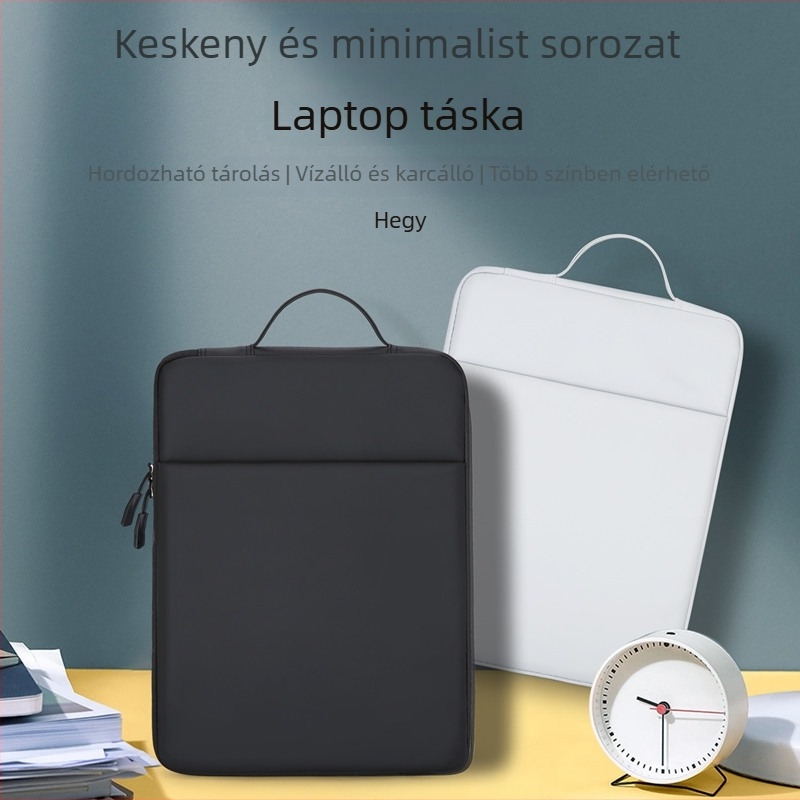 Bőr laptop tok férfiak és nők számára (PU anyag; kopás- és ütésálló; poliészter bélés; egyszínű minta)