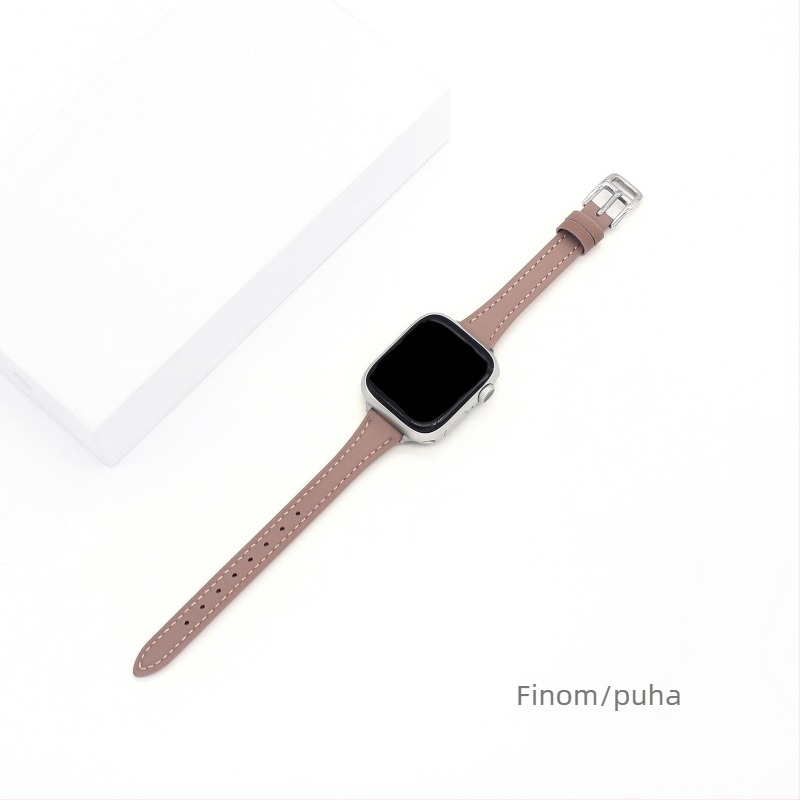 Valódi bőr Apple Watch szíj, 14 mm, 14–20 cm csuklóhoz, tűcsat, divatos