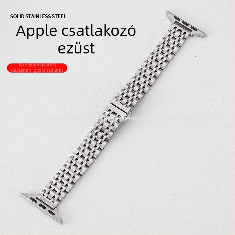 Női rozsdamentes acél Apple Watch szíj hét gyöngyös dizájnnal