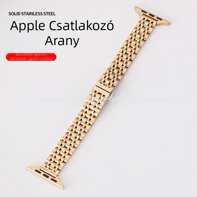 Női rozsdamentes acél Apple Watch szíj hét gyöngyös dizájnnal