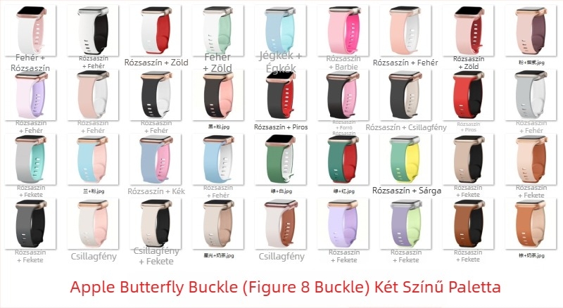 Apple Watch szilikon óraszíj kastély gravírozott park-stílusú dizájnnal és pillangócsattal