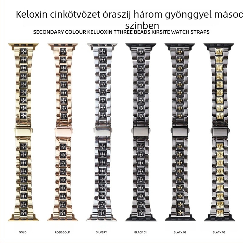 Apple Watchhoz készített cinkötvözet karkötő, 20 mm szélességű, 38/40/41/42/44/45/49 mm méretekhez, divatos stílus, pillangócsat