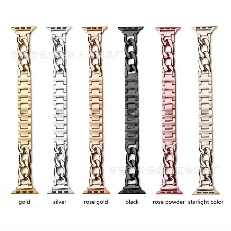Apple Watch-hoz való fém karkötő, Chanel-stílus, watch89-kompatibilis, 654321 Generáció S, elegáns női karkötő