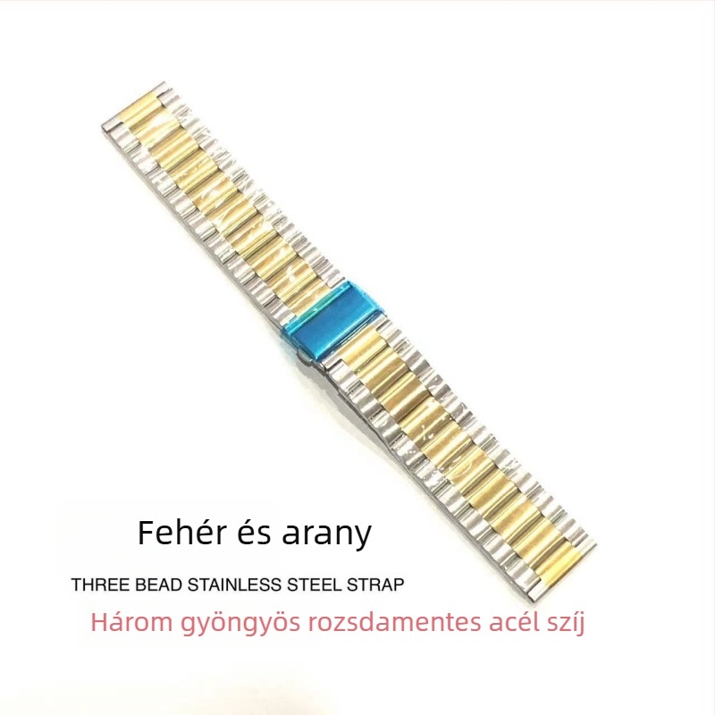 22 mm-es rozsdamentes acél óraszíj három gyöngyös dizájnnal Apple Watch Series 8-hoz