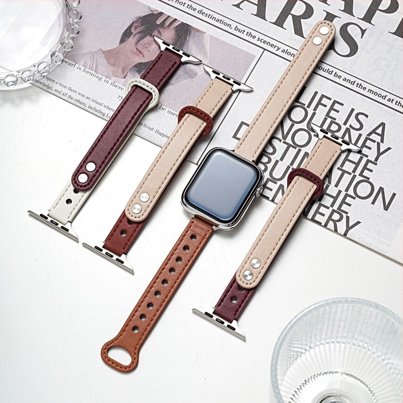 Valódi bőrből készült Apple Watch szíj dupla csattal, divatos dizájn, kompatibilis az Apple Watch-hoz
