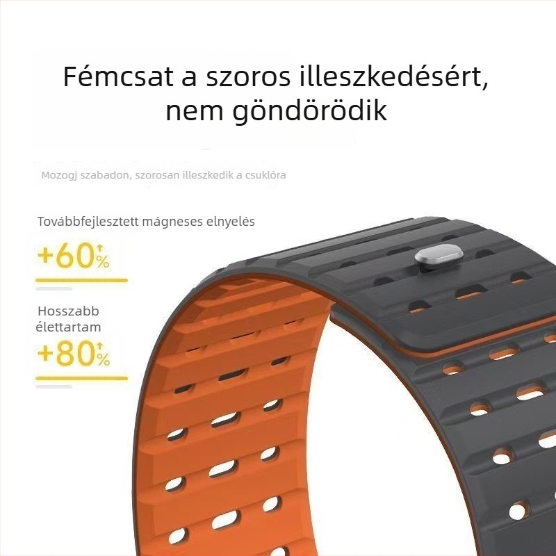 Apple Watch 10/9/8/7 szilikon mágneses csuklópánt, légáteresztő sportos stílus