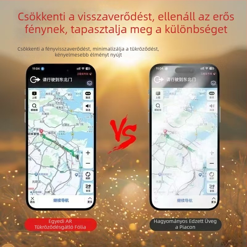 iPhone 17 Pro 3D görbe AR tükröződésmentes kijelzővédő edzett üvegből, teljes ragasztással, nagy átlátszóságú, iPhone 17/16-hoz