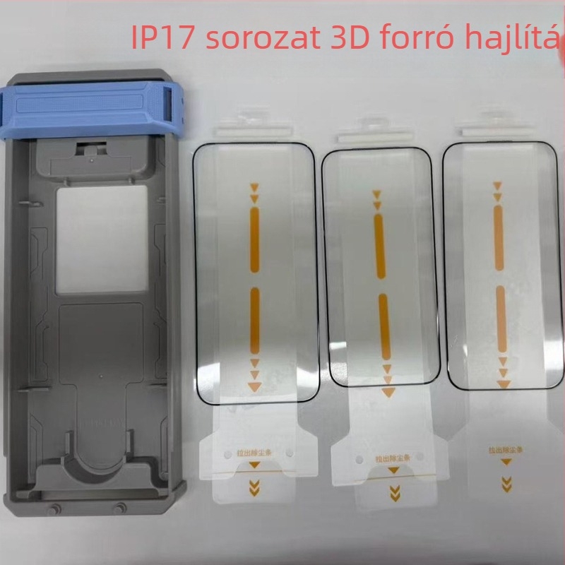 iPhone 17 Pro 3D görbe AR tükröződésmentes kijelzővédő edzett üvegből, teljes ragasztással, nagy átlátszóságú, iPhone 17/16-hoz