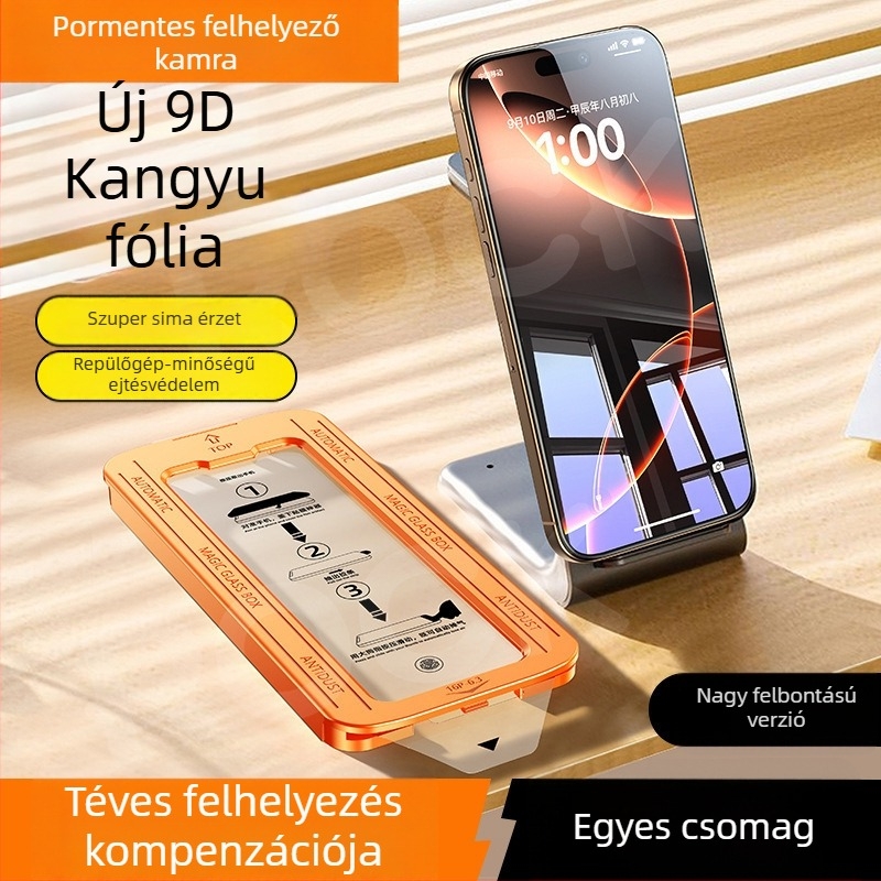 iPhone 14 Pro Maxhez: Lila fényű szemvédő edzett üveg – teljes képernyős adatvédelmi képernyővédő