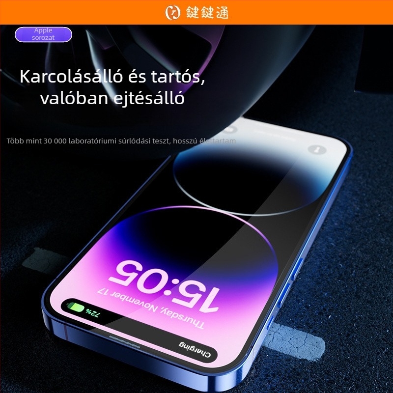Üveg képernyővédő az iPhone 17/16 Pro előlapjára – HD tisztaság, Adatvédelmi védelem, Porálló, Ütésálló