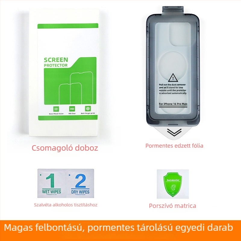 Üveg képernyővédő az iPhone 17/16 Pro előlapjára – HD tisztaság, Adatvédelmi védelem, Porálló, Ütésálló