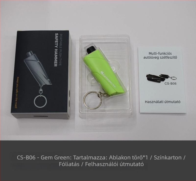 Smarlan Autóablak Törő – Mini Biztonsági Kalapács Beépített Vágóval, Műanyag, 50 g, Testreszabható