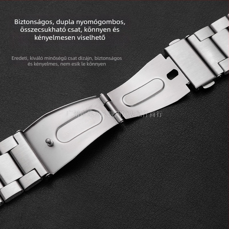 Három gyöngyös rozsdamentes acél szíj Apple Watch-hoz, Samsung és Huawei GT3-kompatibil