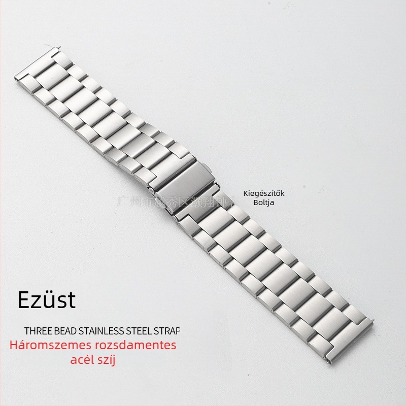 Három gyöngyös rozsdamentes acél szíj Apple Watch-hoz, Samsung és Huawei GT3-kompatibil